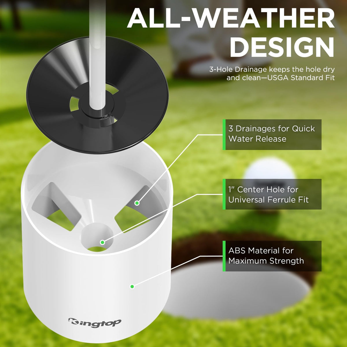 Golf Hole Cup - 6 Inch Height, PGA/USGA Standard, Golf Accessories