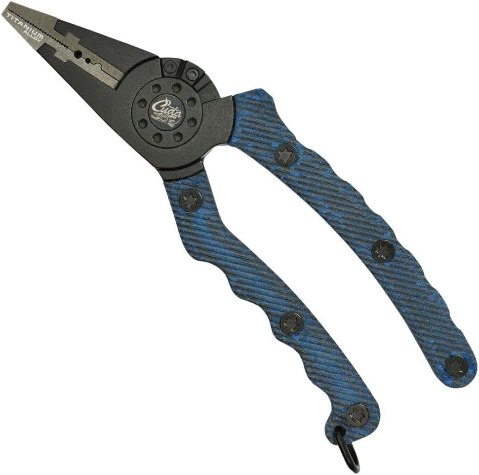 8-Inch Titanium Alloy Fishing Pliers with Sheath & Lanyard - Saltwater Ready