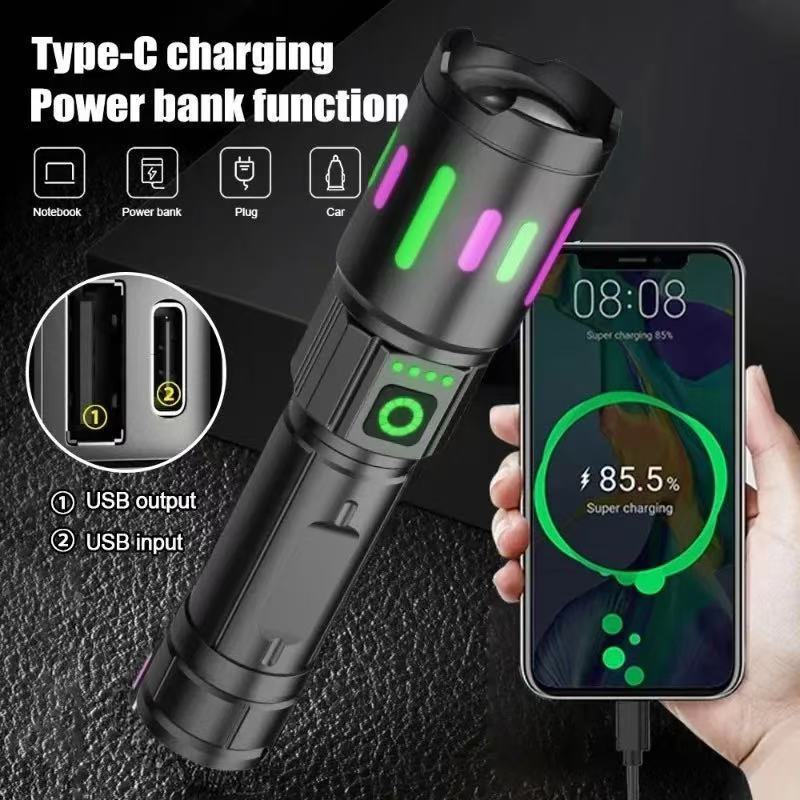 Super Bright Rechargeable LED Tactical Flashlight with 3 Lighting Modes - 100-200m Range