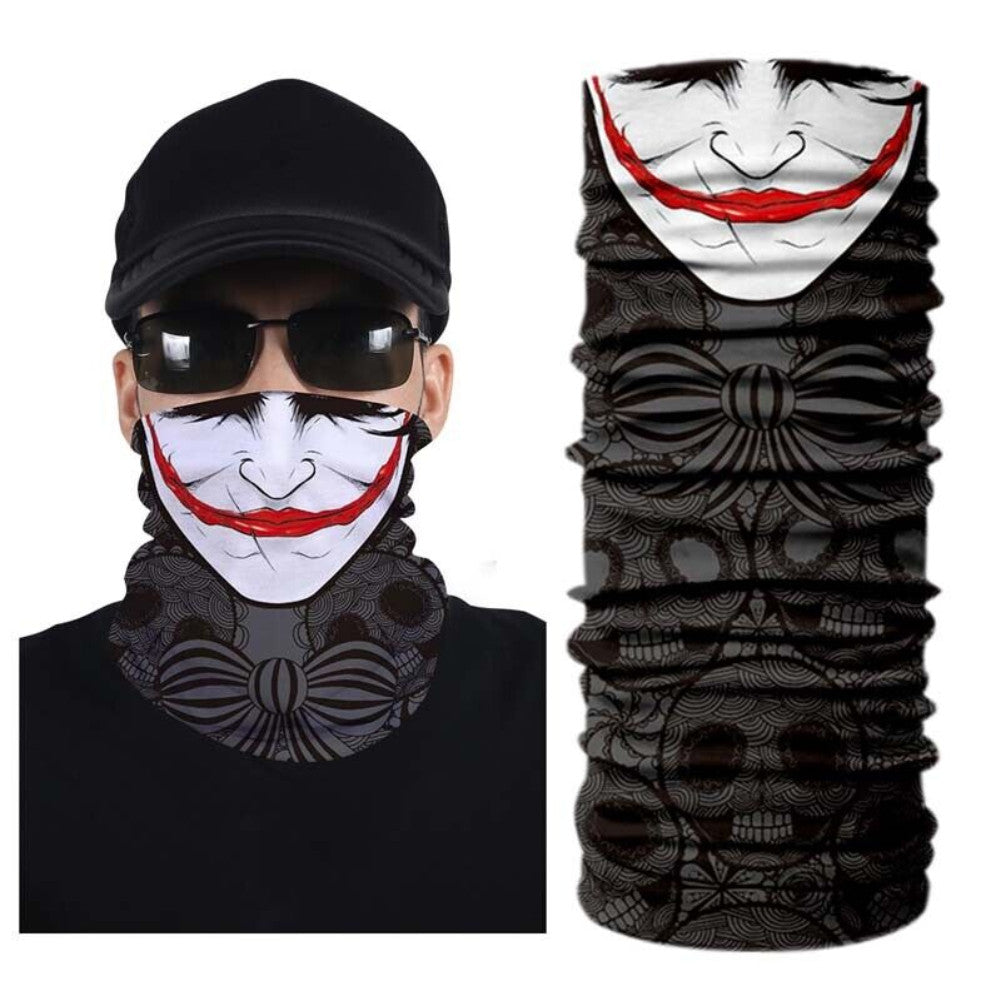 Unisex 3D Skull Neck Gaiter Face Mask - UV Protection, Multi-Way Wearable