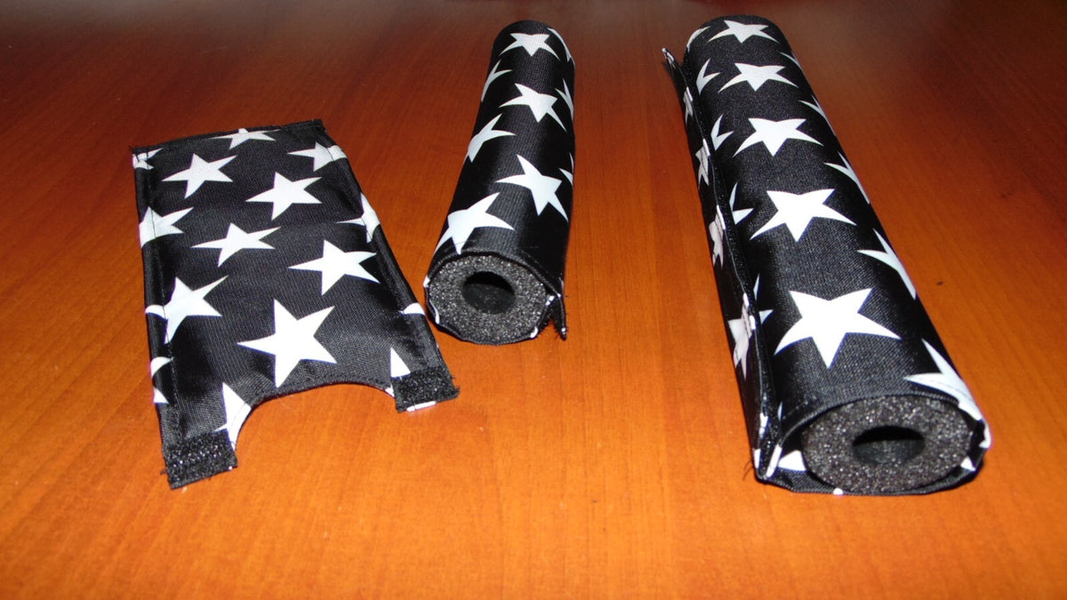 BMX Bike Pad Set Handlebar Top Tube Foam Protective Covers - Black