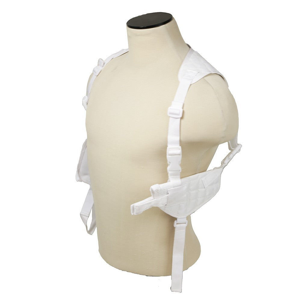 Ambidextrous Tactical Pistol Shoulder Holster with Magazine Pouches - White