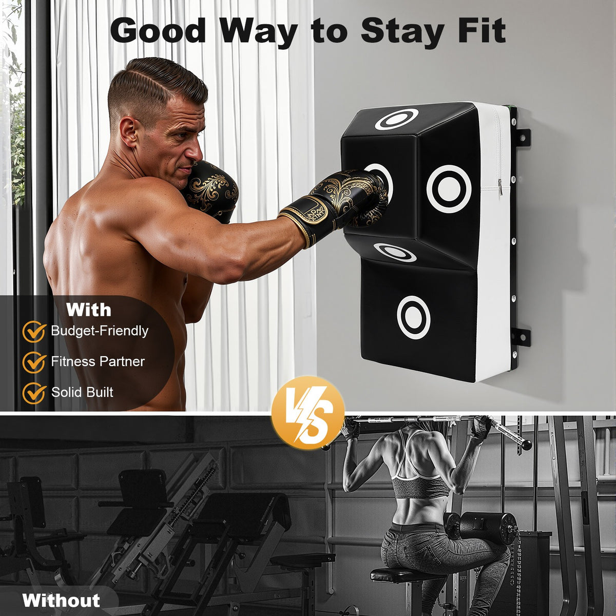 Wall Mount Boxing Target Heavy Bag for MMA Training Punching Practice