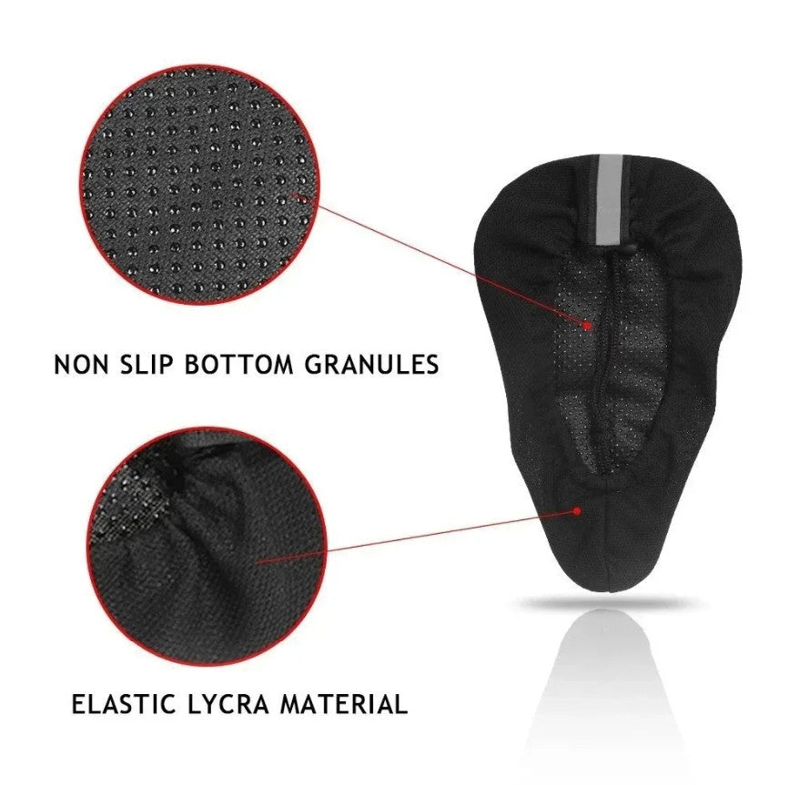Bike Seat Cover Soft 3D Cushion for MTB Road & Commuter Bikes - Black