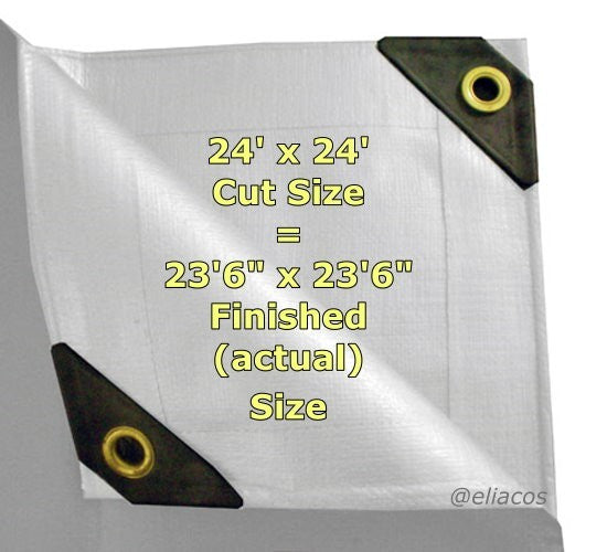 Heavy Duty White Tarp Canopy Cover UV Weather Resistant Poly 12 Mil