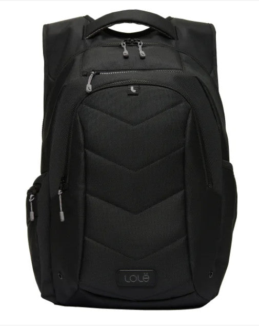 Quilted Laptop Backpack for 17-Inch Computers - Black