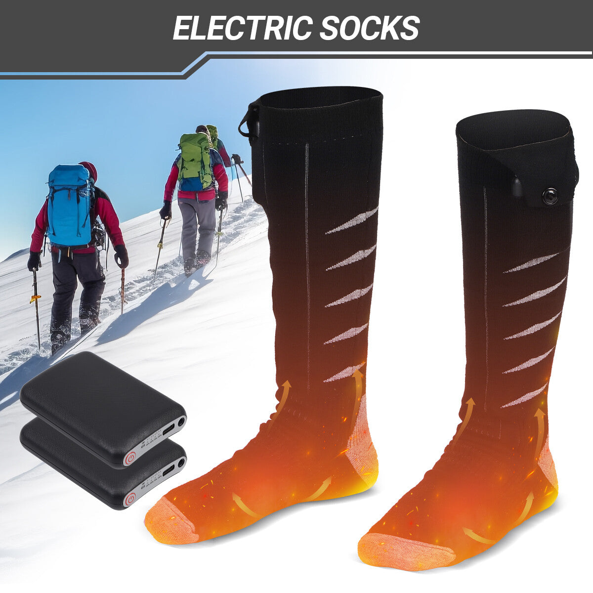 Rechargeable Electric Heated Socks and Gloves Set for Winter Men Women
