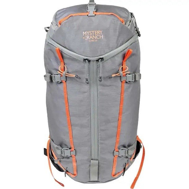 Women's Hiking Backpack 33L Waterproof Nylon Travel Daypack Gray and Orange