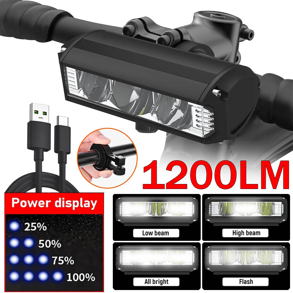 Waterproof Rechargeable LED Bike Headlight - Bright Front Bicycle Light
