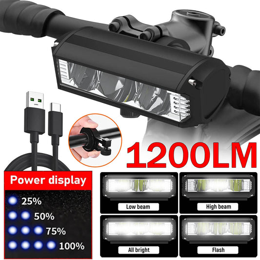Waterproof Rechargeable LED Bike Headlight - Bright Front Bicycle Light