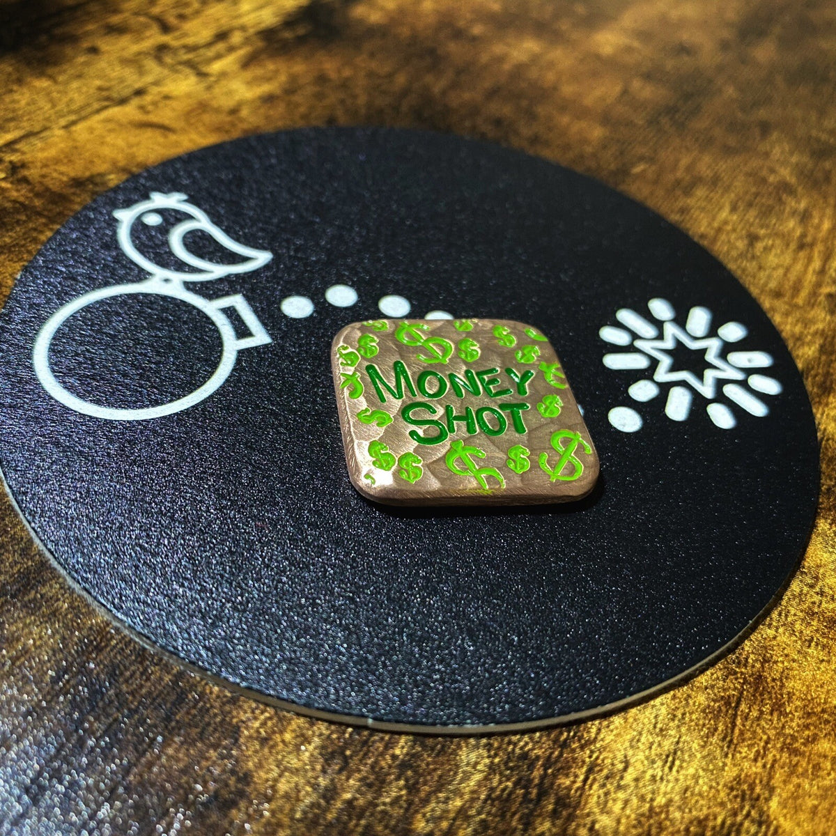 Custom Copper Golf Ball Marker - Handcrafted Personalizable 1" Square Coin