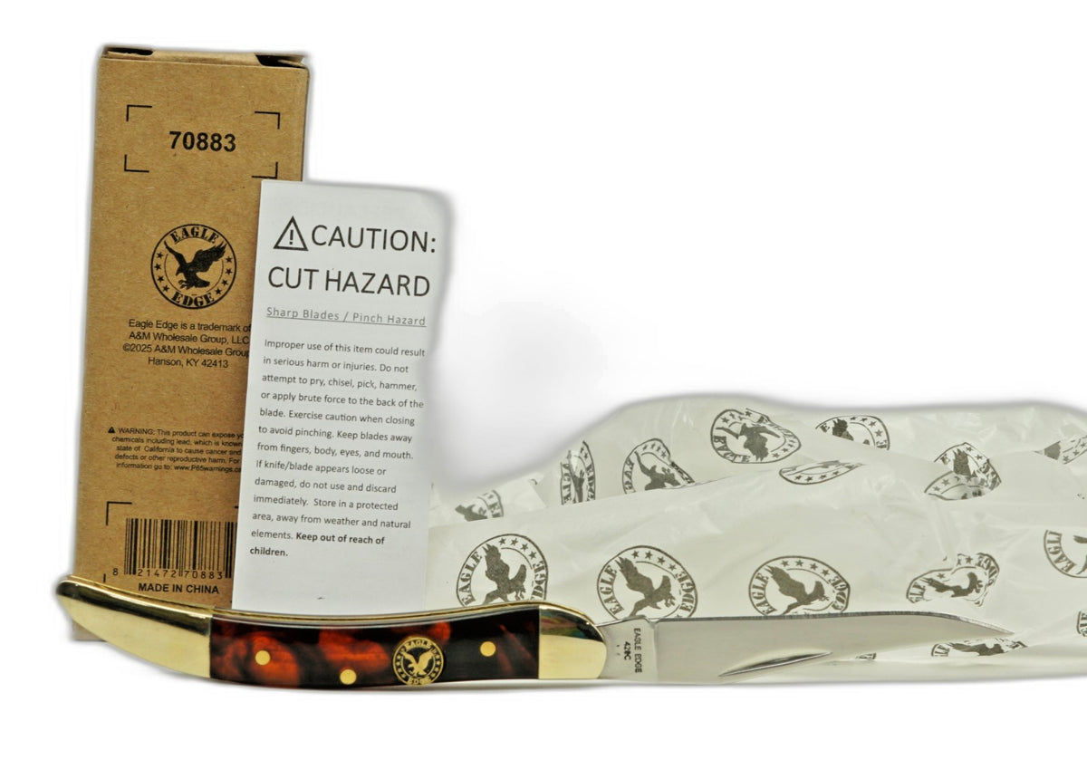 Traditional Pocket Knife with Single Blade - 3in Toothpick Style, Multiple Colors