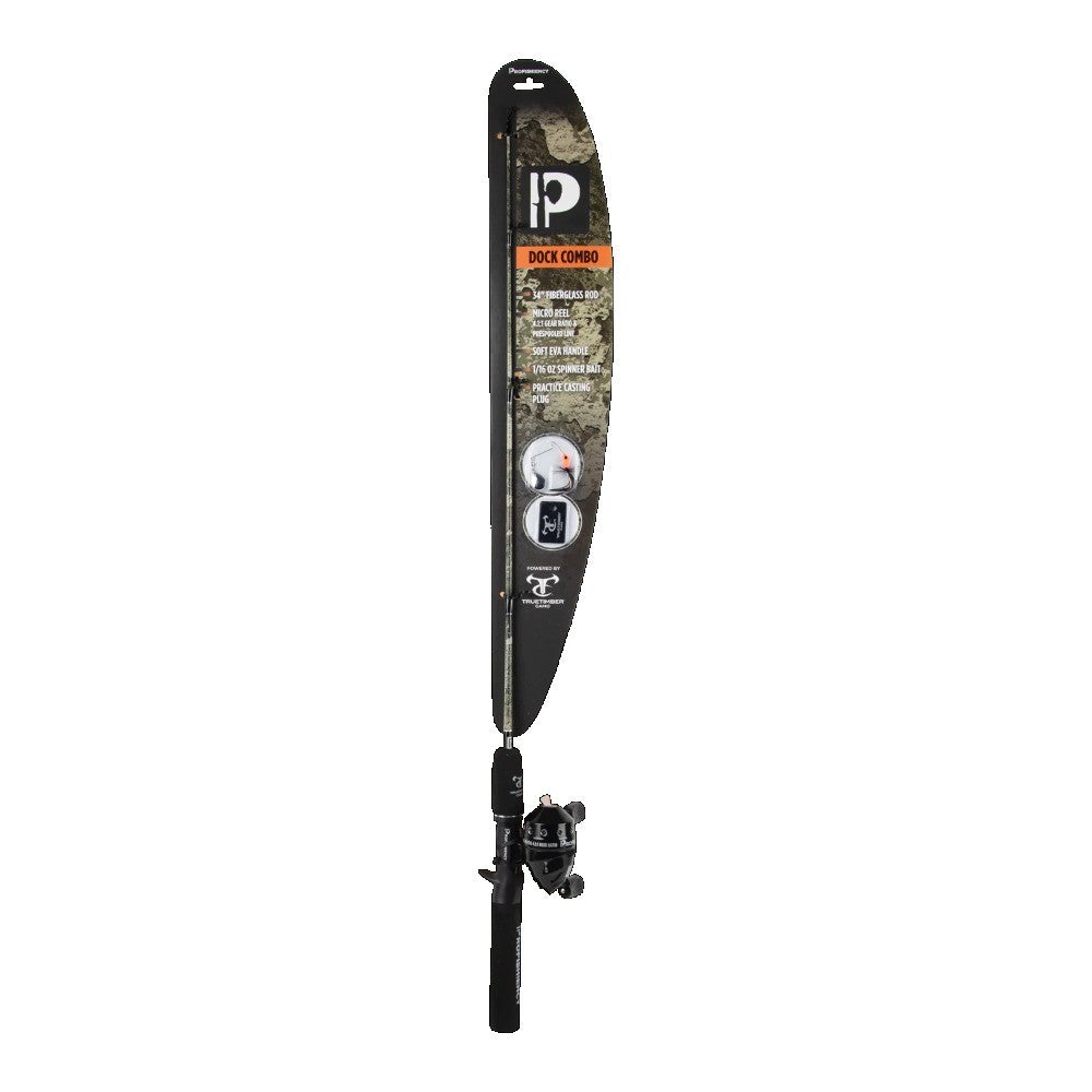 34-Inch Fiberglass Spinning Fishing Combo with Micro Reel and Camo Pattern