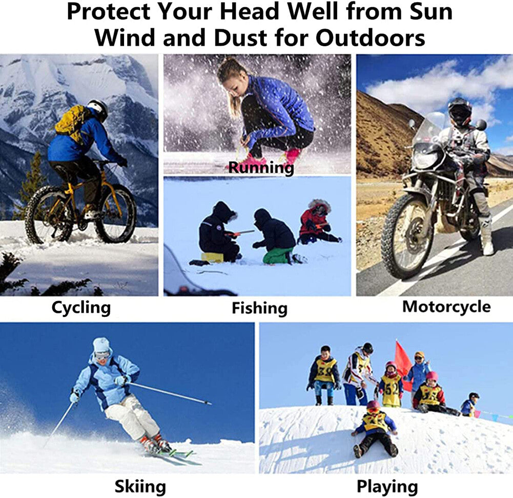Unisex Ski Face Mask with 2 Holes UV Windproof Breathable Balaclava