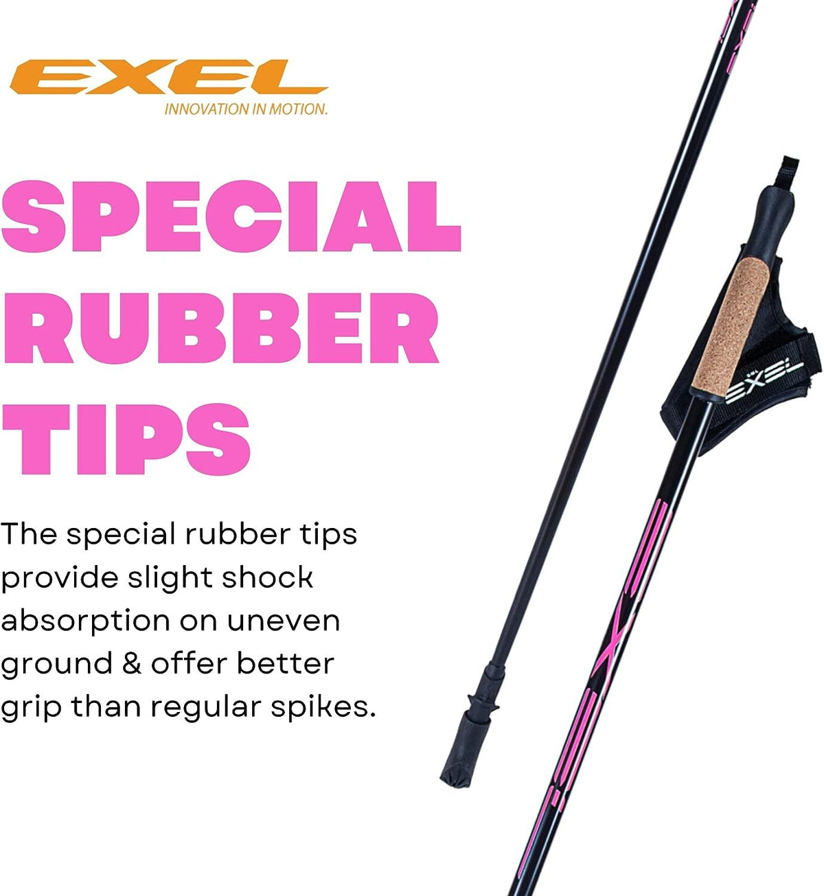Premium Nordic Walking Poles 1-Piece Adjustable Length for Fitness & Hiking