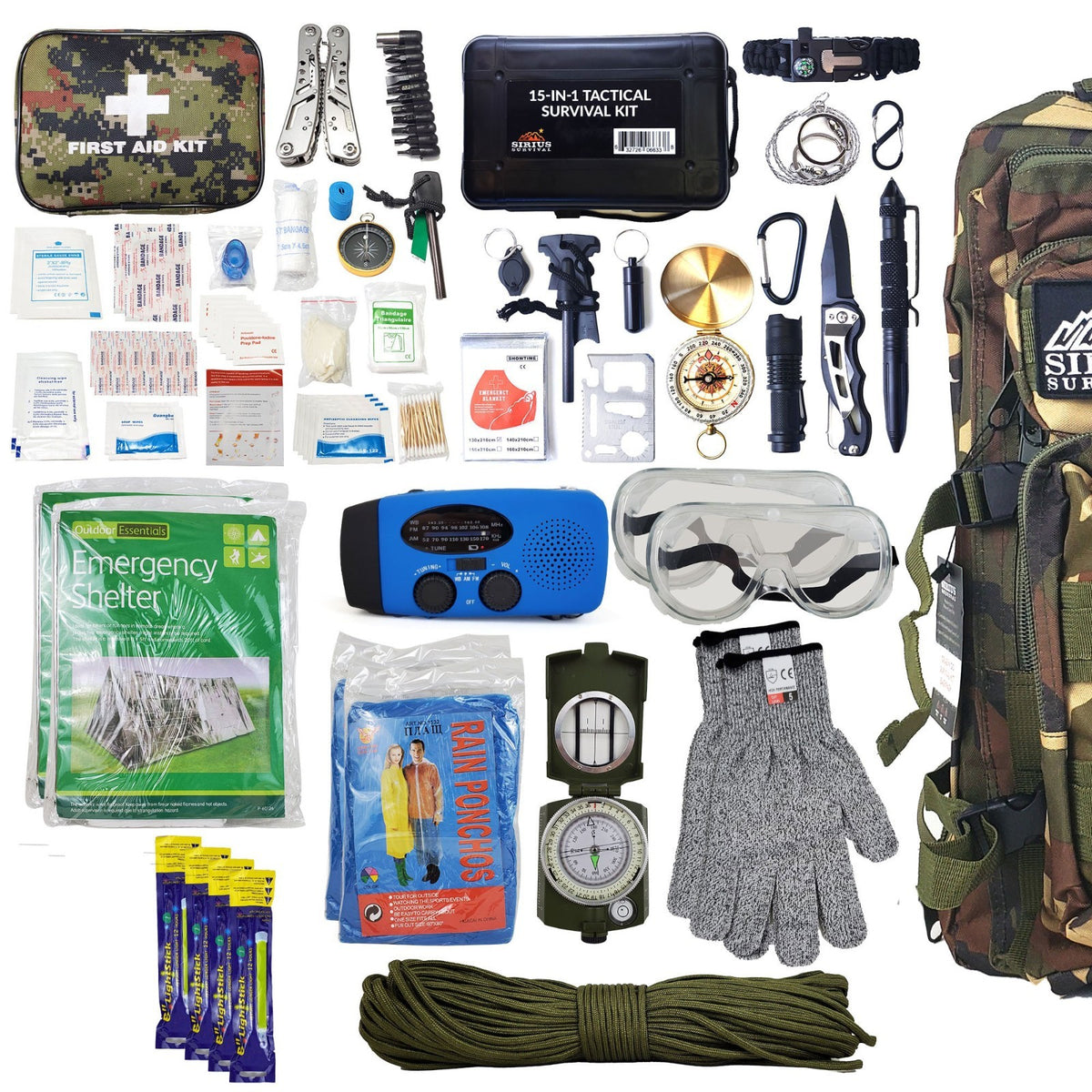 Pre-Packed Survival Backpack for Emergency Preparedness - Family Kit