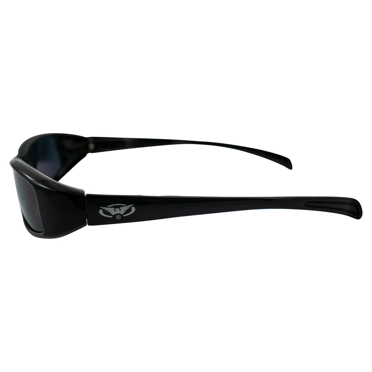 Motorcycle Sunglasses Black Frame Smoke Lens Spring Hinge UV400 Protection