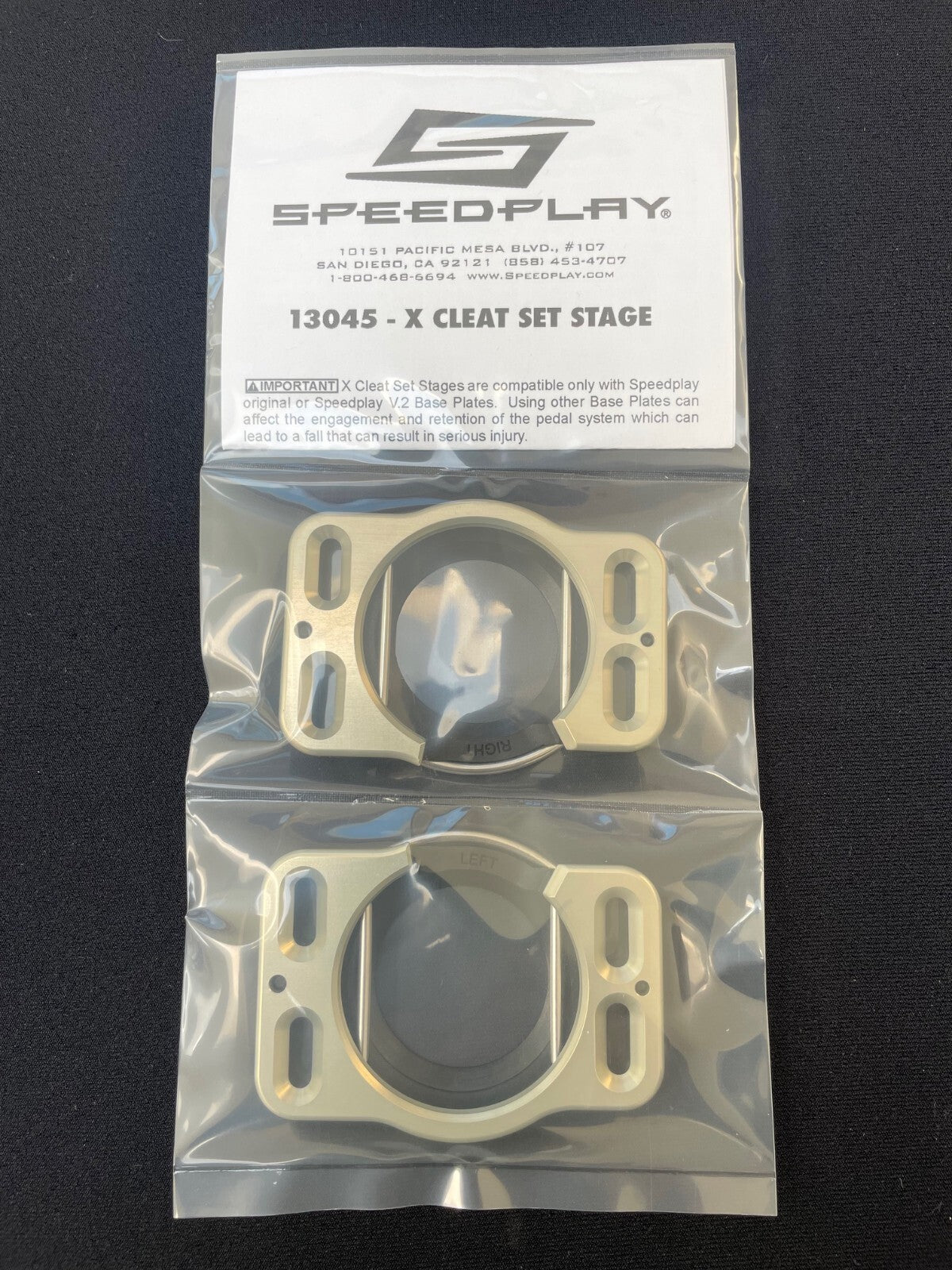 Speedplay X-Series V.2 Cleat Set for X1, X2, X5 Pedals - Hard Anodized Gold