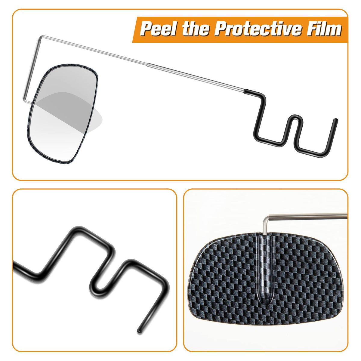 Adjustable Bicycle Rear View Mirror 2 Pack for Helmet & Glasses Cycling