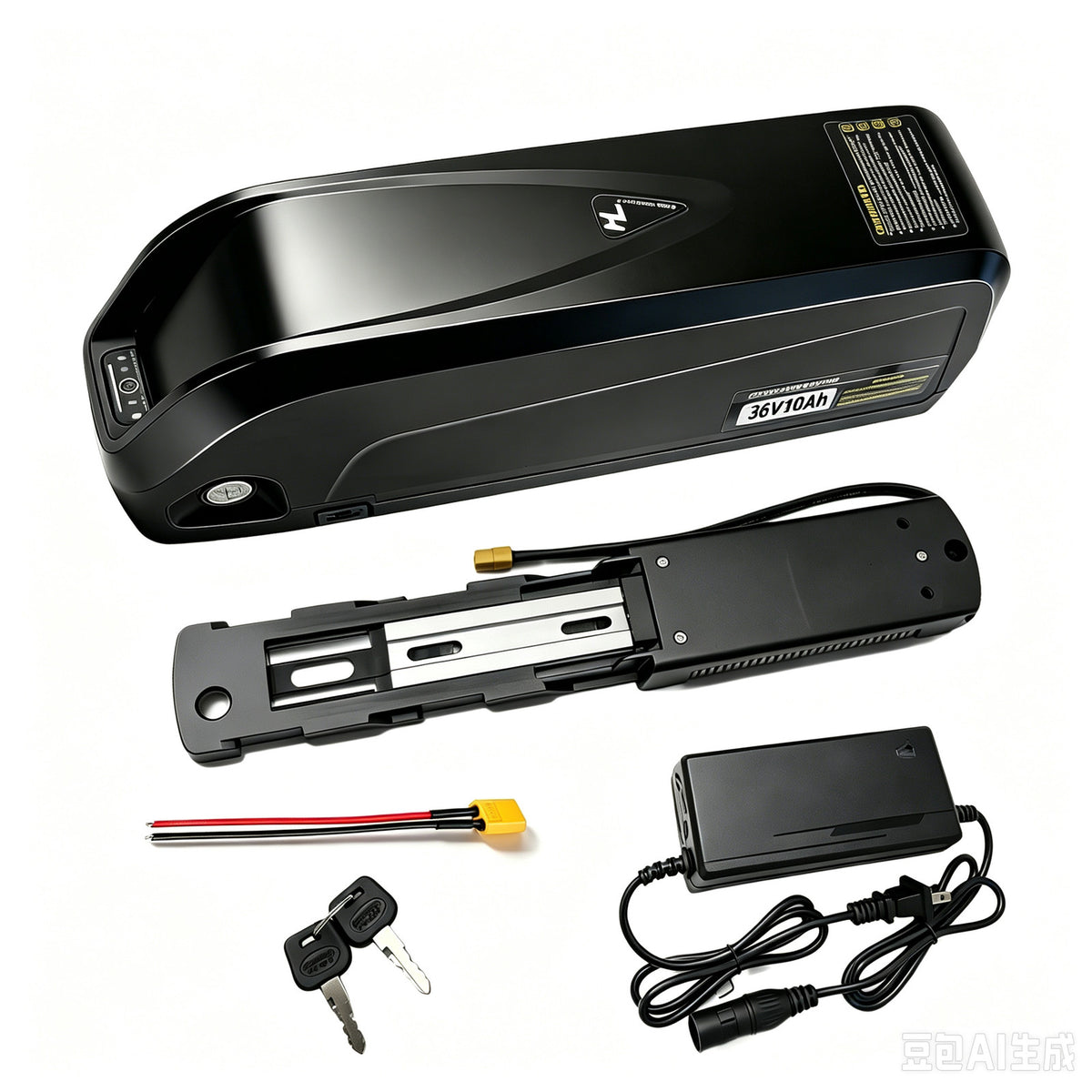36V 10Ah Lithium Battery for E-Bikes 0-600W Motor with 30A BMS, Waterproof & Lockable