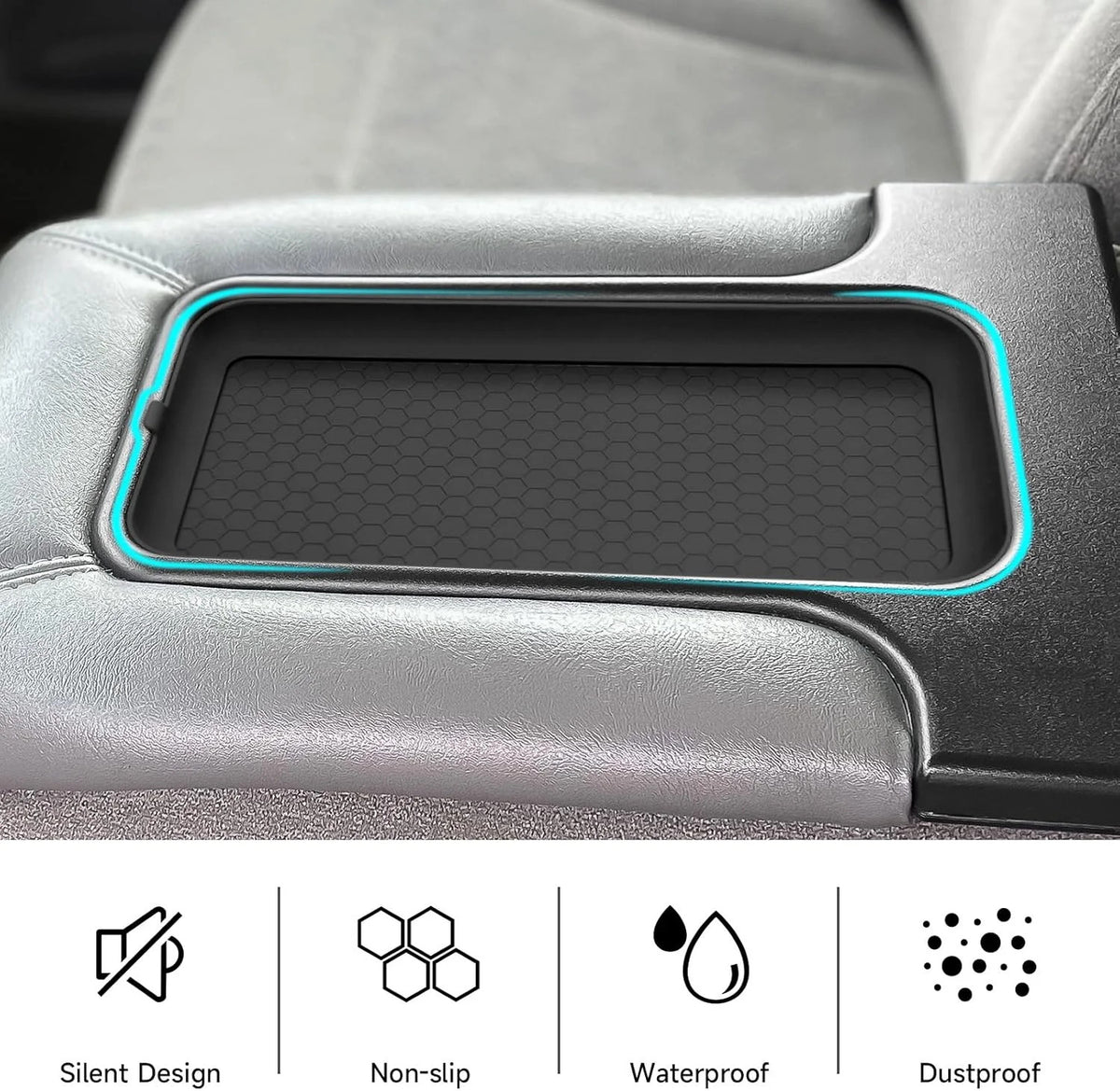 Silicone Center Console Armrest Pad for Chevy Silverado Tahoe Sierra Yukon 99-07