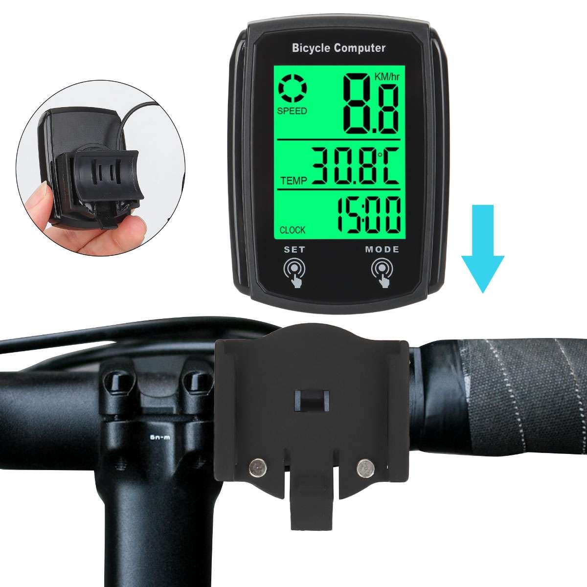 Wireless Digital Bicycle Speedometer with LCD Odometer and Waterproof Design