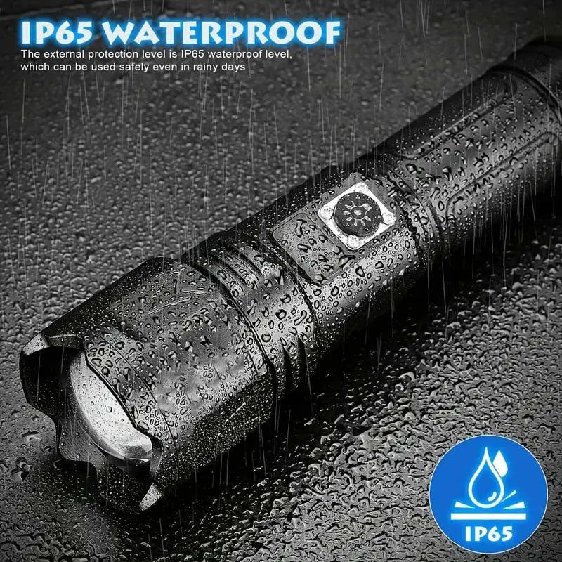 High Power Rechargeable LED Flashlight 9900000LM Waterproof Long Range Camping Light