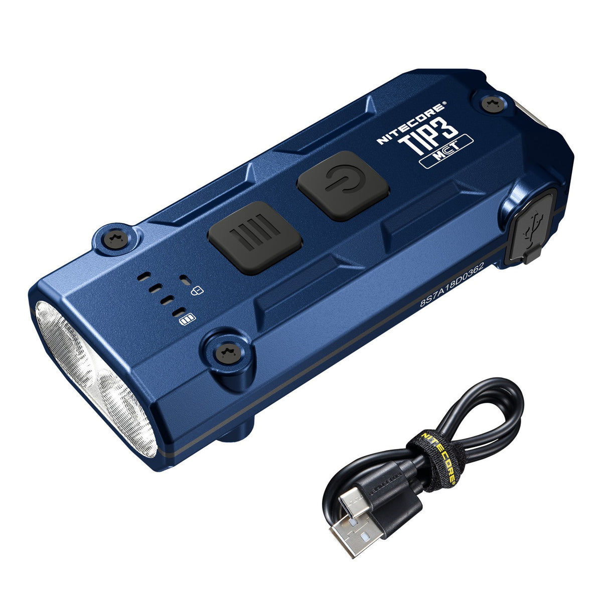 Rechargeable Keychain Flashlight with 720 Lumens and 3 Color Temps