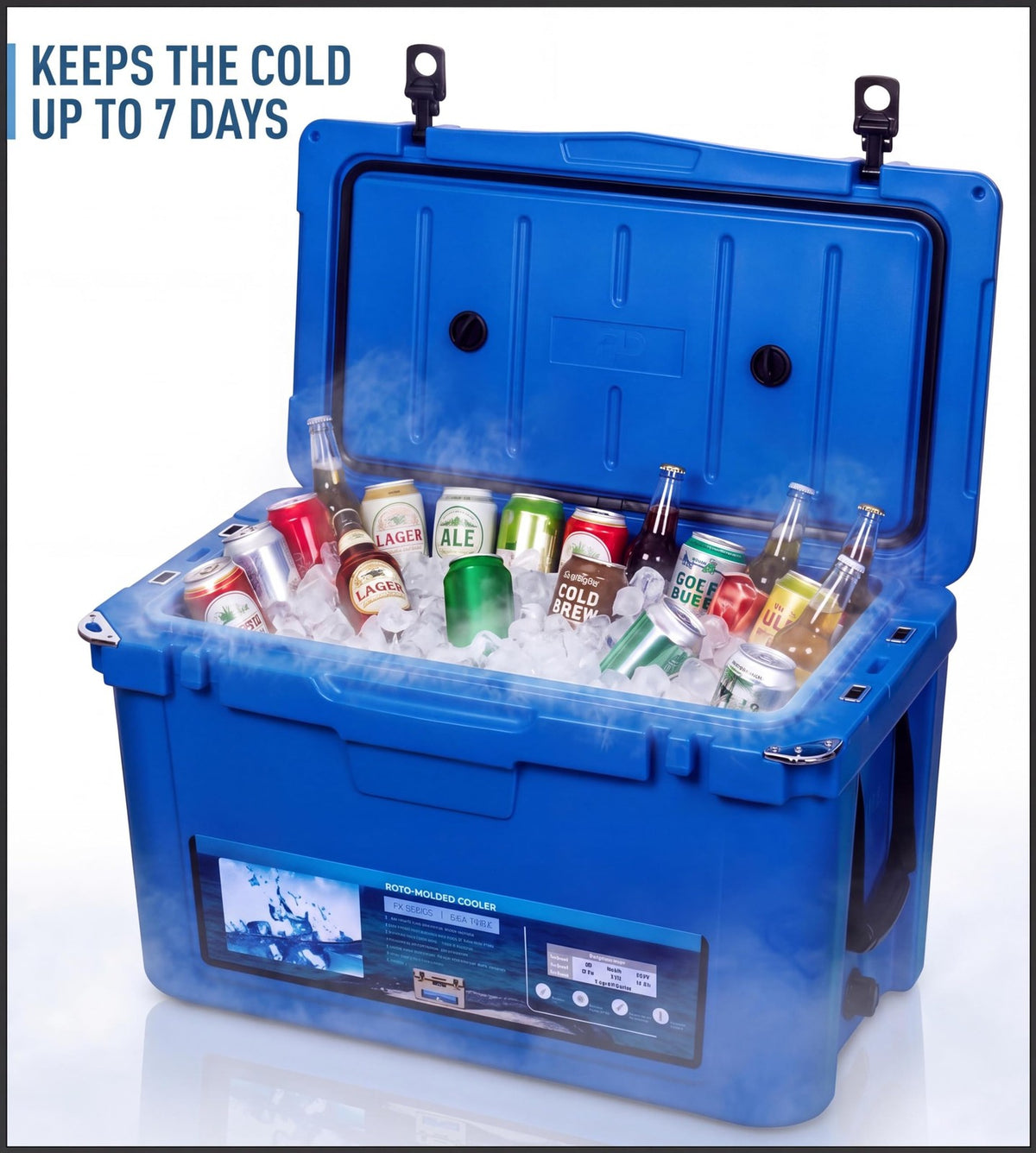 Extra Thick Insulation Camping Cooler - Multiple Sizes Keep Ice Up to 7 Days