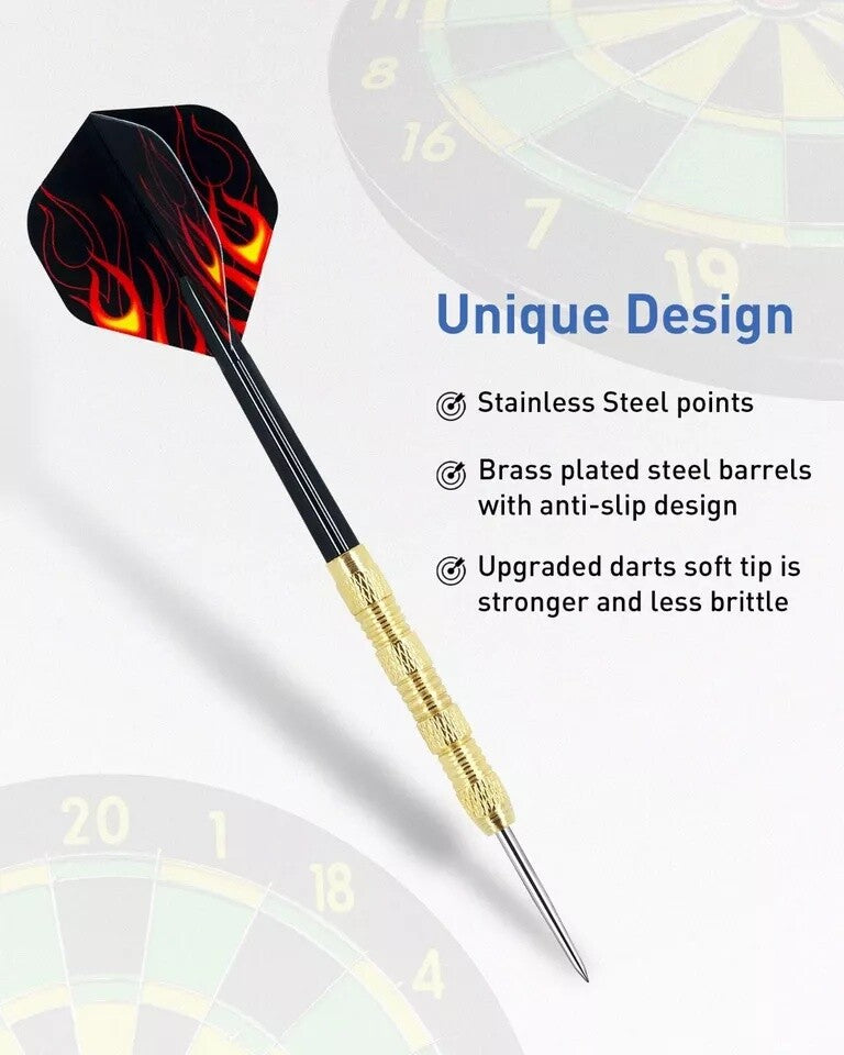 Professional Steel Tip Darts Set 15pcs 14g Slim Barrel with 5 Flight Styles