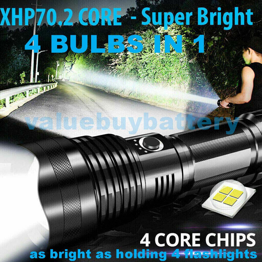 Super Bright Rechargeable LED Flashlight with Zoom, 1500+ Lumens, Waterproof
