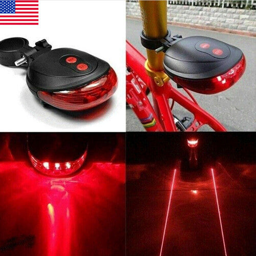 LED Bicycle Tail Light Laser Beam with Flash Modes and Waterproof Design
