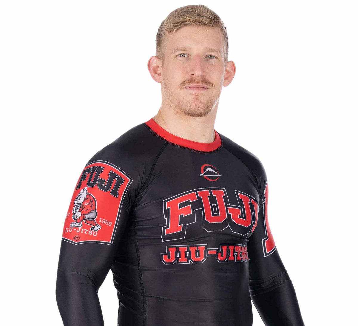 MMA Long Sleeve Rashguard for Brazilian Jiu-Jitsu & Training - Black Red