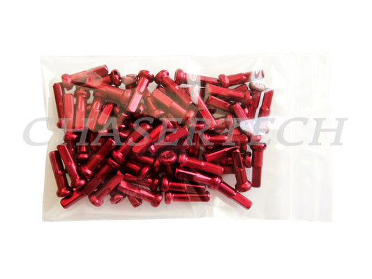 7075 Aluminum Spoke Nipples for MTB Road BMX Bikes 2.0mm 14G 5/8" Red 100 pcs