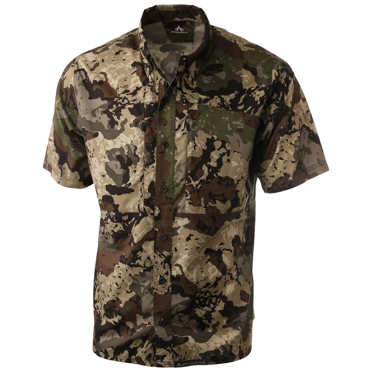 Pnuma Outdoors Caza Short Sleeve Shooting Shirt UPF 30+ Camouflage