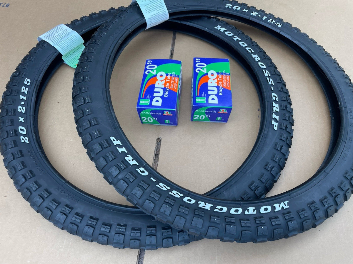 20 Inch Bicycle Tires and Inner Tubes Set for BMX and Dirt Jump Bikes - Black