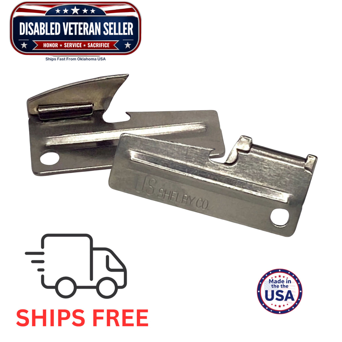 Military Issue P38 Can Openers Set - 2 Pack, US Made Survival Tool