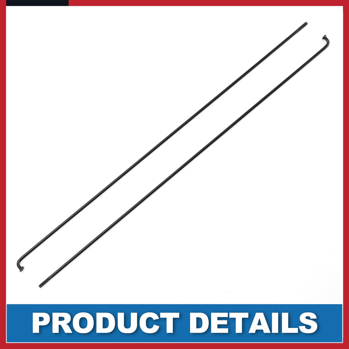 Mountain Bike Spokes 14G 235mm Steel Black Set of 36 for Bicycle Wheel Rebuild