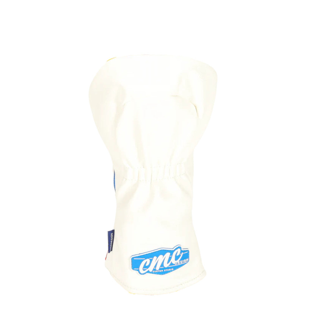 Golf Fairway Wood Headcover - Bazooka Joe Style, White Red Blue