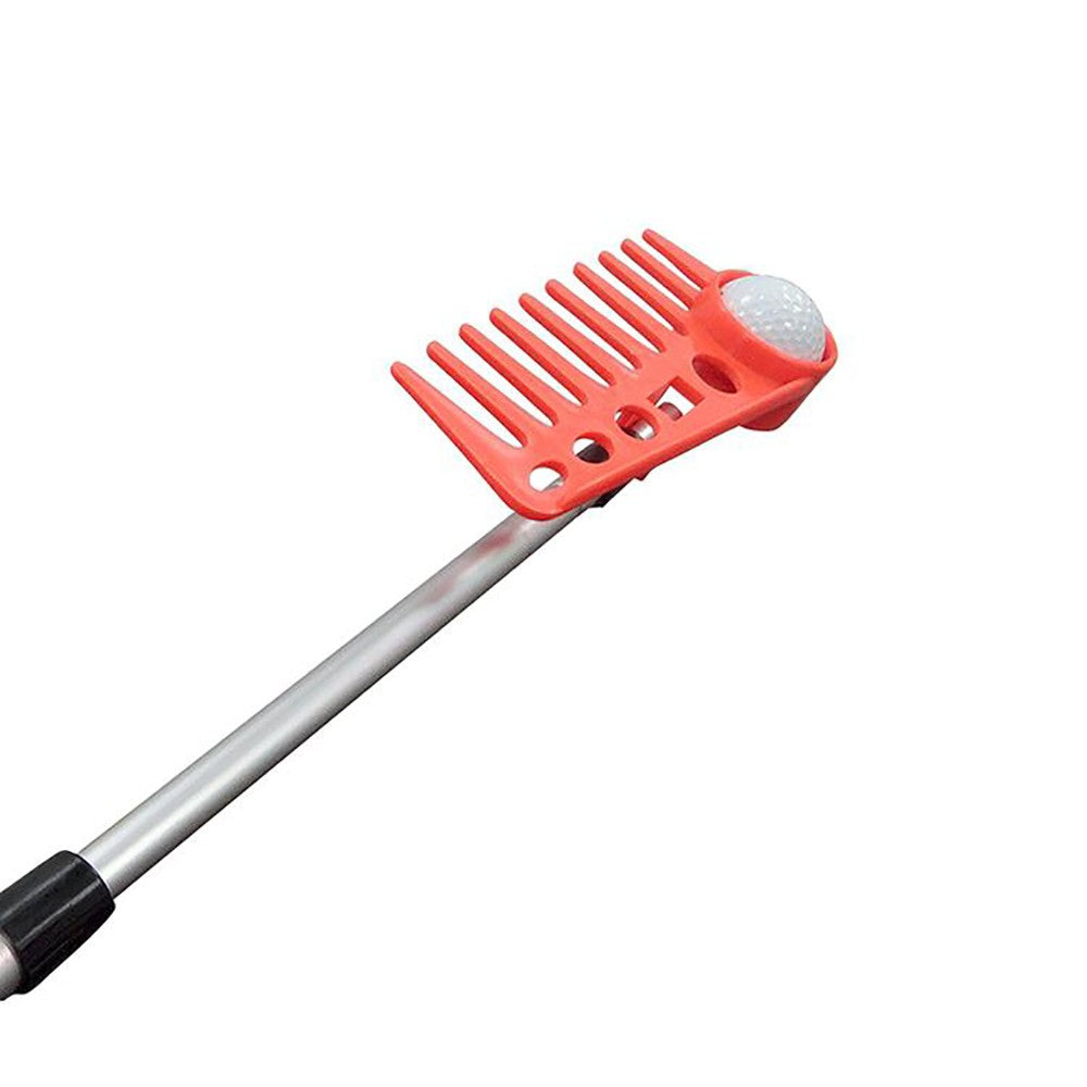Golf Ball Retriever Rake Combo 15ft Telescoping Orange Utility Accessory