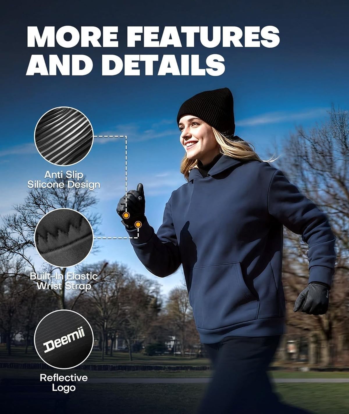 Winter Gloves Men Women 3M Thinsulate Thermal Waterproof Touchscreen Gloves