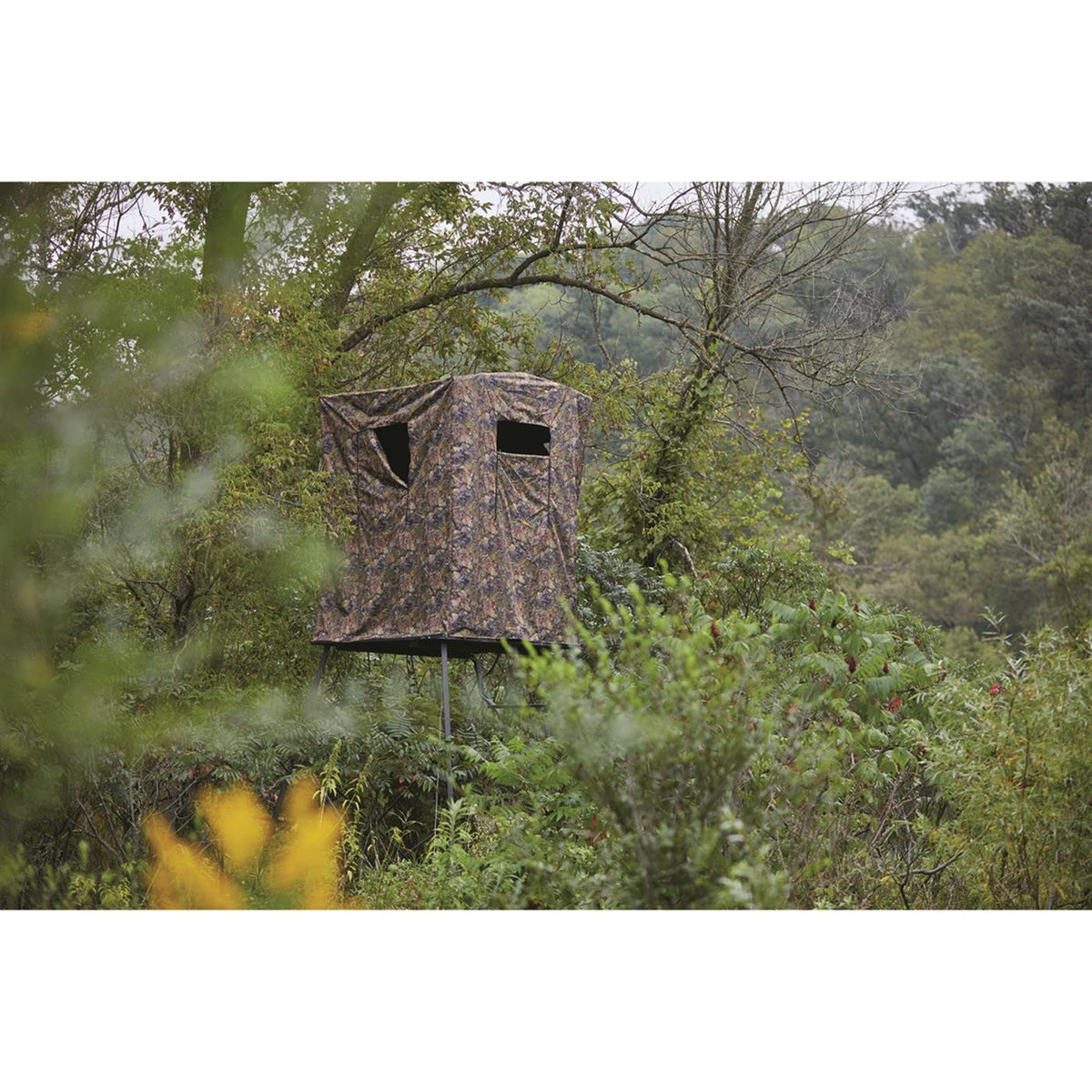 2-Man Tower Hunting Blind for Deer & Large Game - Weather-Resistant Camouflage