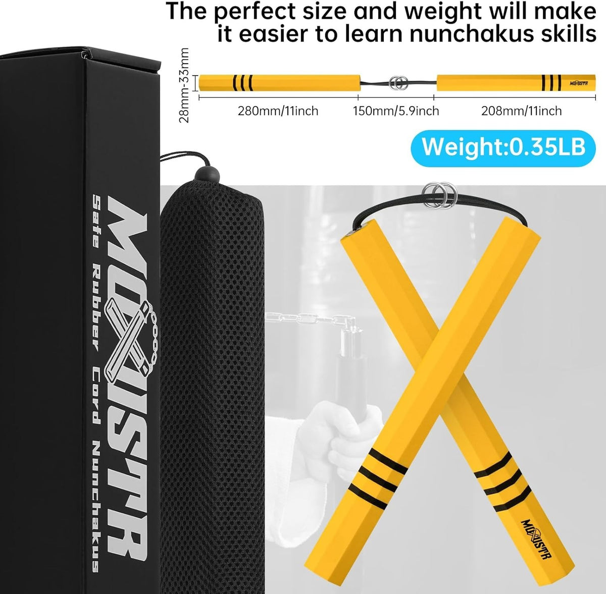 Martial Arts Practice Nunchakus - Lightweight Flexible Foam Training Toy