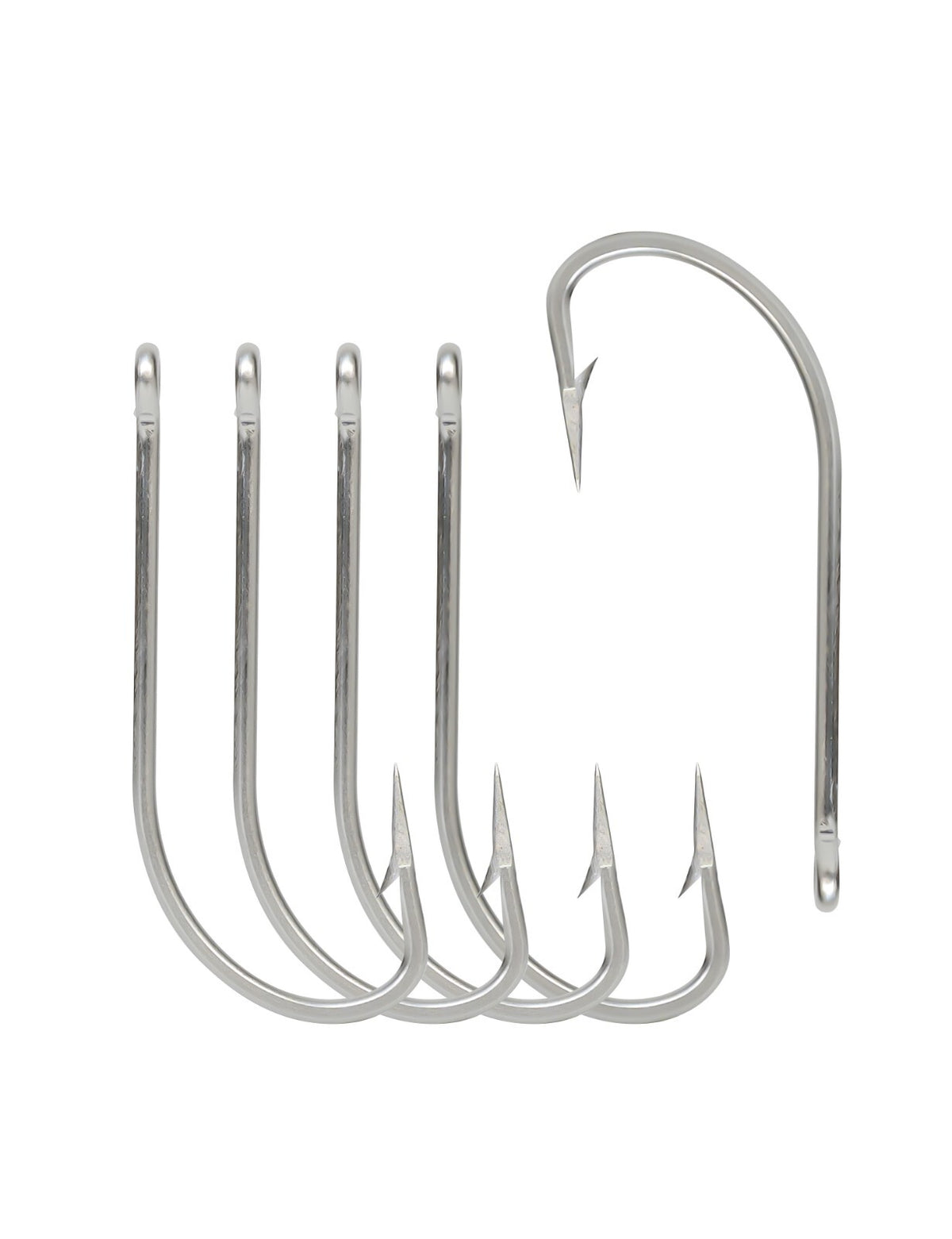 Stainless Steel Fishing Hooks Set - Long Shank O' Shaughnessy Tackle for Saltwater & Freshwater