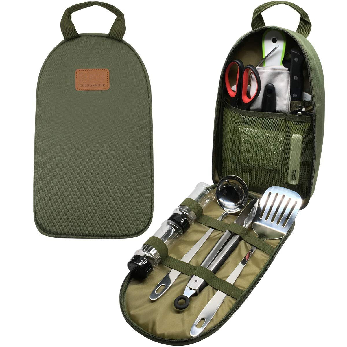 Camping Utensil Set with Organizer - Portable Cookware & Kitchen Tools