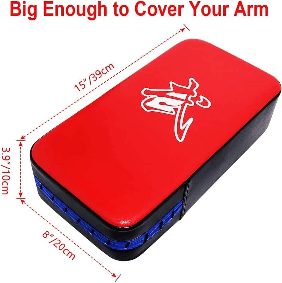 Martial Arts Kick Shield for Muay Thai MMA Karate Kickboxing Training - Curved Leather Pad