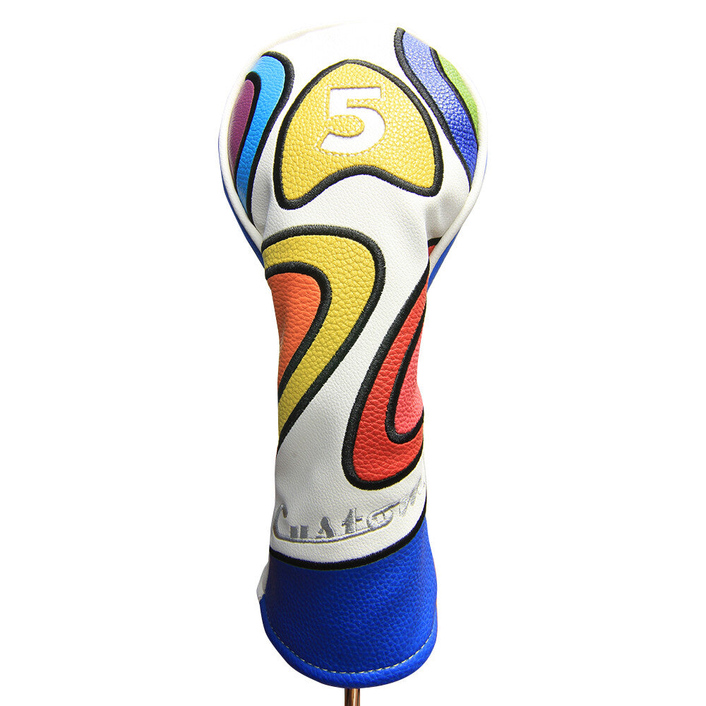 Majek Retro Golf Fairway Wood Headcover - Psychedelic Vintage Style