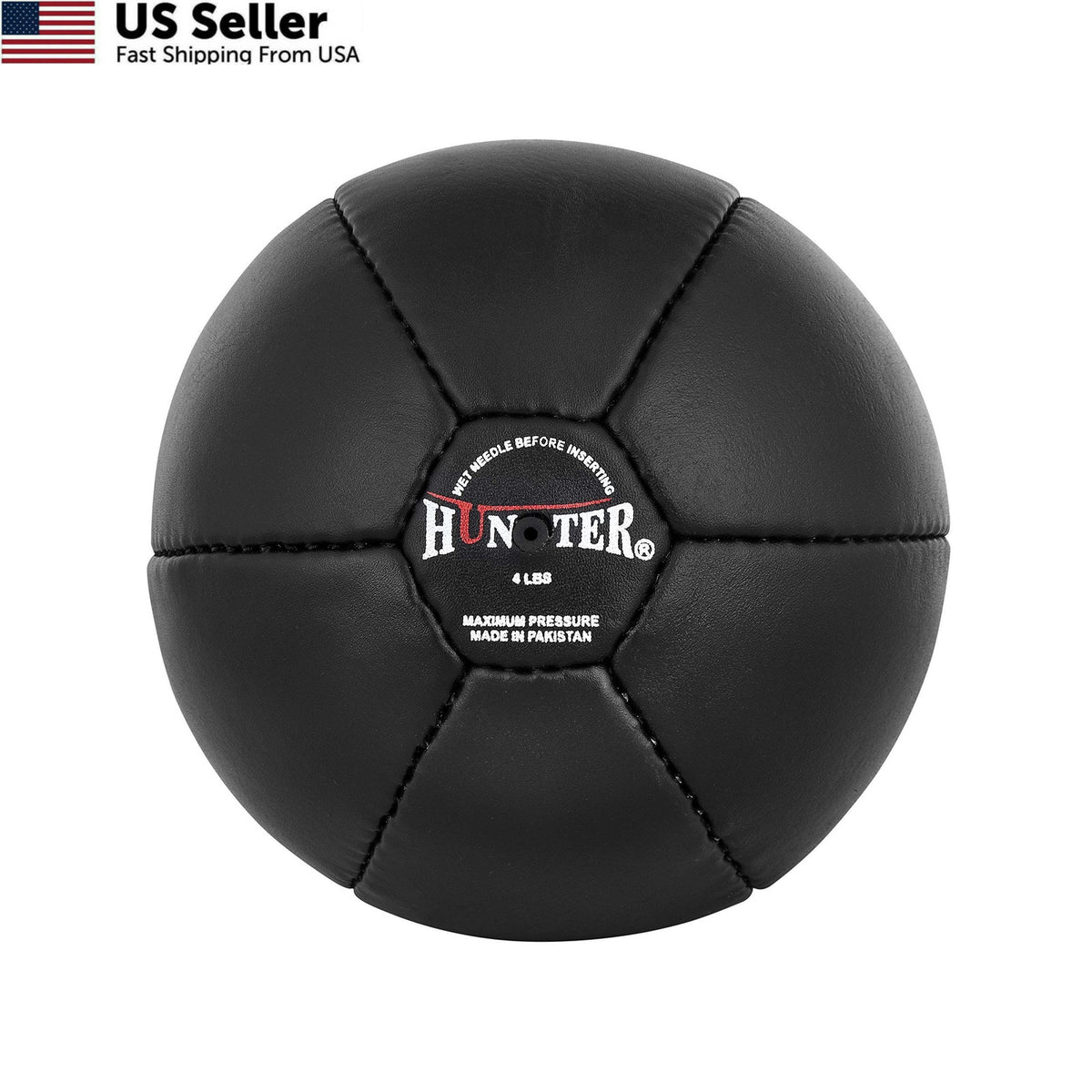 Hunter Leather Speed Bag for Boxing 9.5 x 7 Black Cowhide Punching Bag