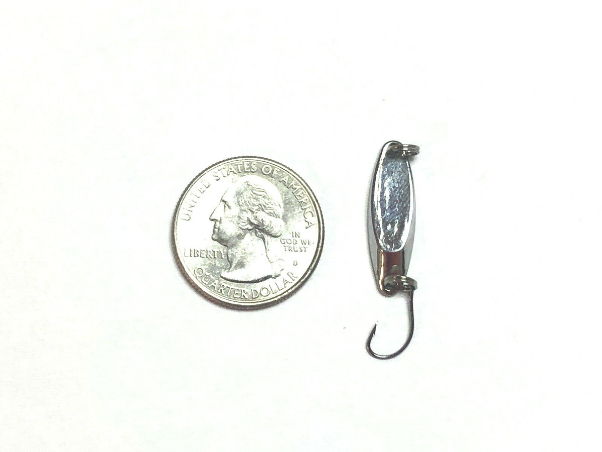 Fishing Lure Spoons Set - Kastmaster Style for Trout, Bass, Crappie - 1/16 oz, 1.5" Hooks, Silver & Gold