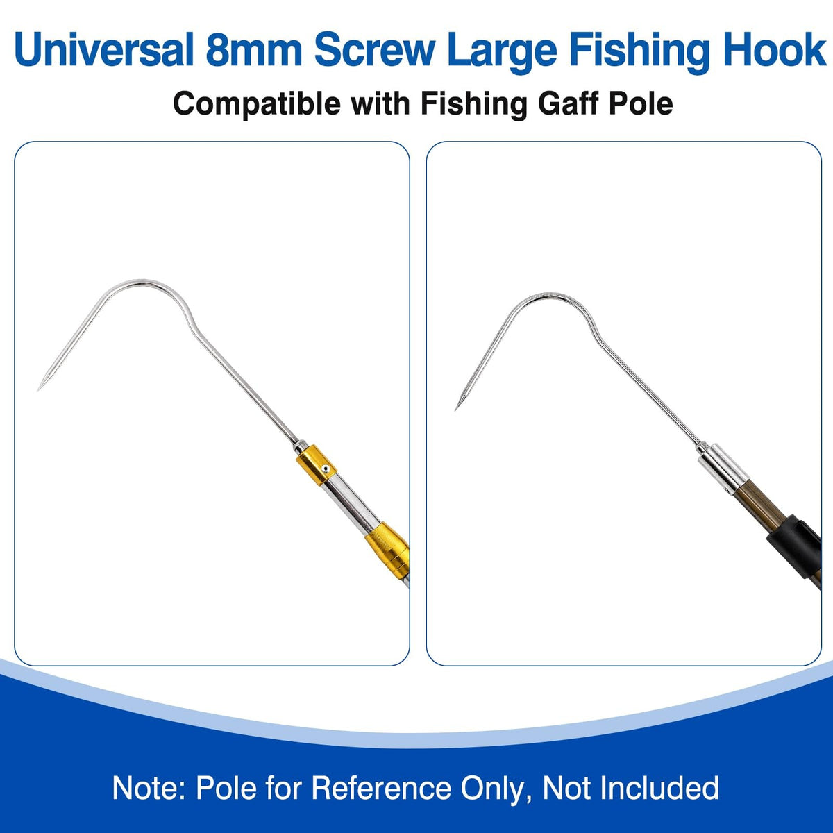 Stainless Steel Fish Gaff Hook Head for Fishing, Durable & Sharp